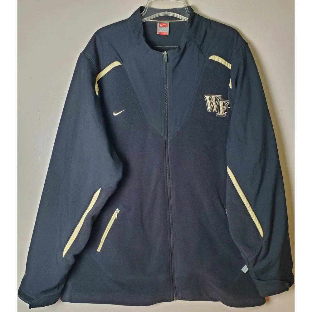 Nike Fit Therma Team Fleece Zip Jacket Wake Forest WFU Logo XXL 2XL Black‎ ACC